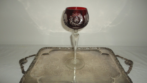 Lujosa Copa Cristal Rubi Antigua Baccarat Vino O Agua Veala