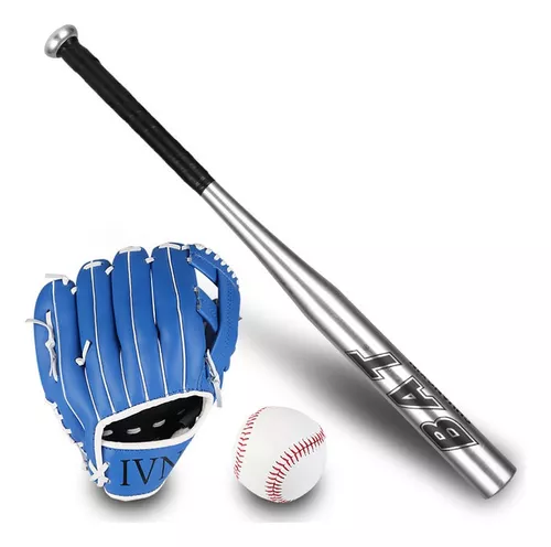 comprar Bate De Beisbol 63cm Aluminio + Guante Baseball Y Pelota 