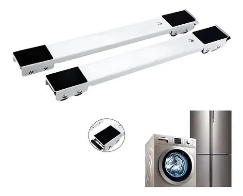 Base Soporte Ajustable Para Lavadoras Neveras Ruedas Moviles 52 Bits Color Blanco