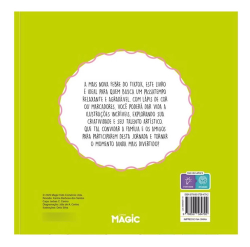 Livro De Colorir Comfy Days Tik-tok + Canetinhas Coloridas