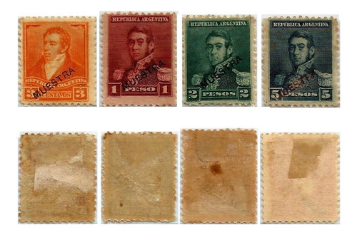 S1548 Argentina 1892 Set Quatro Selos Specimen Raríssimos