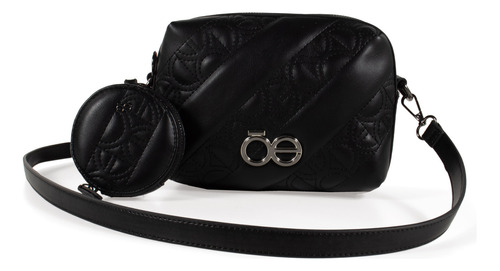 Bolsa Crossbody Cloe Para Mujer Con Monedero Cierre Metálico Color Negro