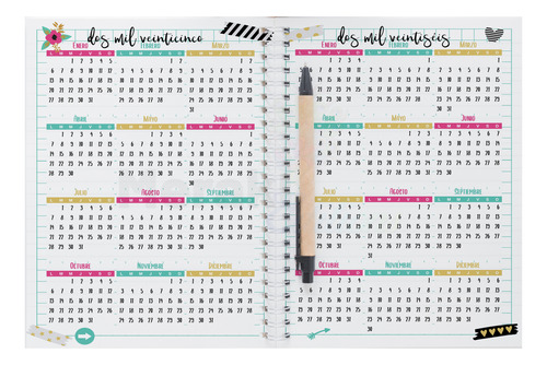 Agenda 2025 Pasta Dura Con Arillo Mod. Chic Planner 2025