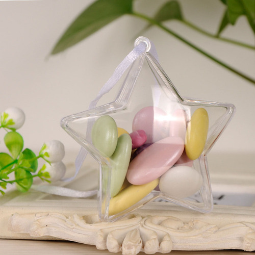 10 Cajas De Caramelos Transparentes Con Forma De Estrella Pa