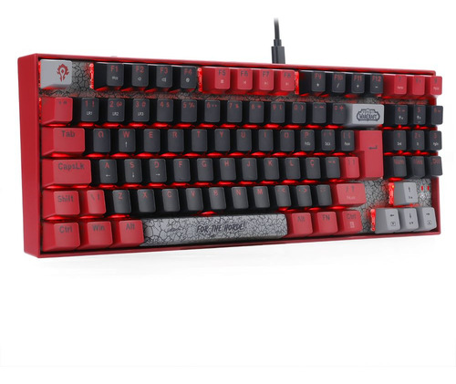 Teclado Horda Do World Of Warcraft Blizzard Preto E Vermelho