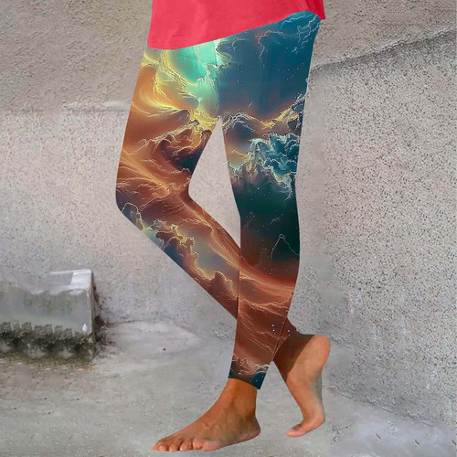 Leggings Casuales Con Estampado De Estrellas Para Mujer, Pan