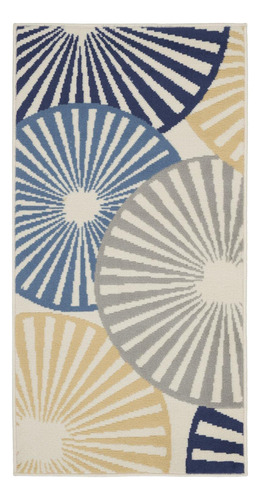 Alfombra Geometrica Blanca 2 X 4 Pie Facil Limpiar No Sala