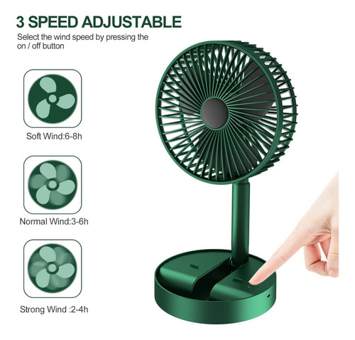 Ventilador De Escritorio Altura Ajustable Con Base Para Celular Silencioso Potente Abanico