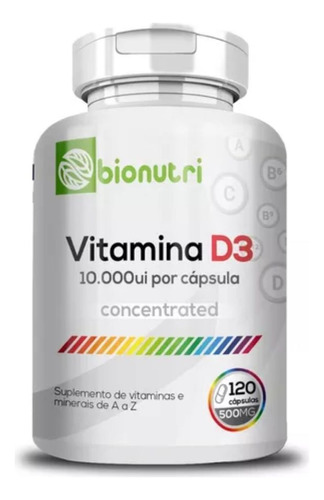 Vitamina D3 Bionutri 10000 Ui Por Capsula 60 Capsulas/500mg