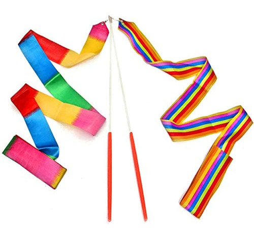 Cintas De Danza Arco Iris Streamers Rítmica Gimnasia Cinta B