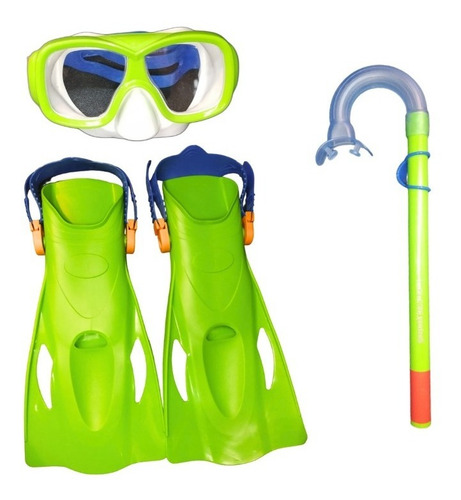 Equipo De Buceo Snorkel Respirador Y Aletas Niños