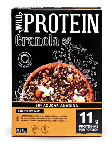 Granola Wild Protein Crunchy Mix Sin Azucar - 300g -