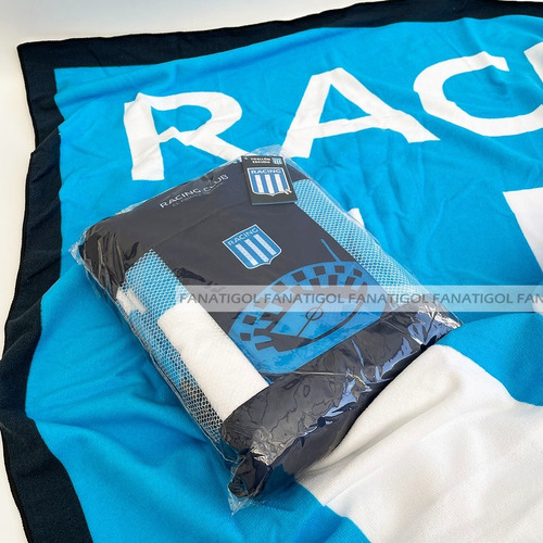 Imagen 2 de 8 de Toallon Playero Racing Club Oficial Escudo Gigante