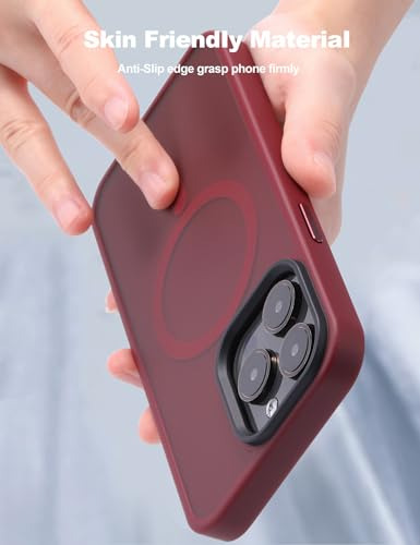 Funda Para iPhone 15 Pro Max Rojo Wine Matte Skin Feeling Sh