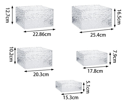 Acrylic Cube Display Box Riser For Table Display 5 Piece Set