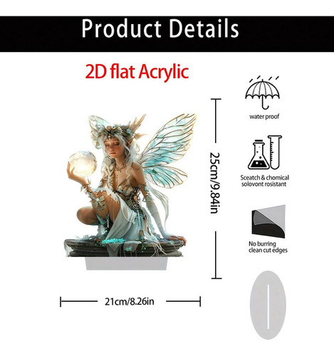 Decoración De Hadas De 2d, Estatua Plana De Niña Hermosa,