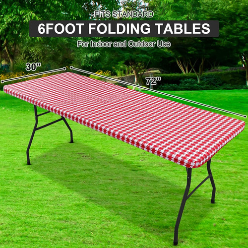 Mantel Rectangular Impermeable Con Elástico Para Mesa De 6 P