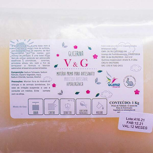 Imagem 2 de 3 de Base Glicerinada Hipoalergenica Transparente 1kg - V & G