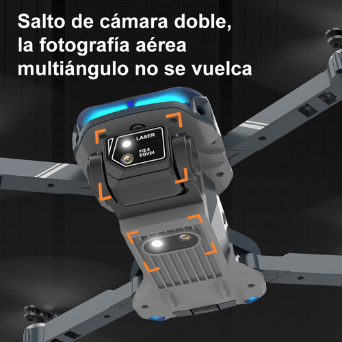 Mini drone Axnen 4K XT9 3 Battery con dual cámara HD 2.4GHz 3 baterías Oscuro Gris