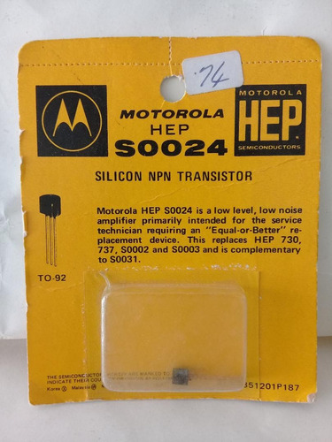 Hep S0024 Npn Transistor  Motorola 