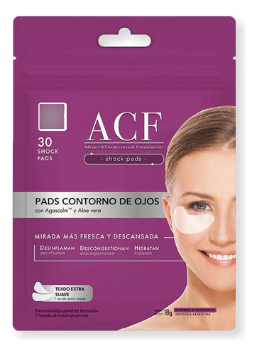 Pads Contorno Ojos Acf Mascara Facial 30 Shock Descongestiva