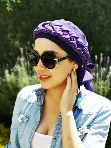 Imagen 2 de 5 de Turbante Oncológico En Algodon Elega Jaspe