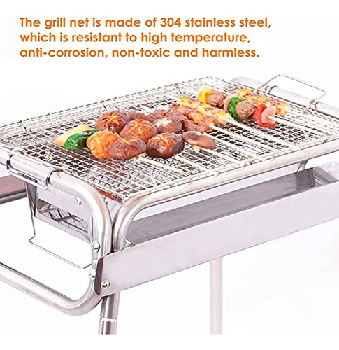 Parrilla De Carbón De Acero Inoxidable Para Exteriores, 70 X