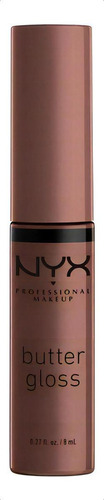 Batom líquido Nyx Butter Gloss de cobertura leve a média 8 ml Ginger Snap