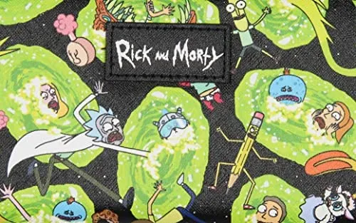 Cartera Rick And Morty Portales Y Personajes Faux Saffiano