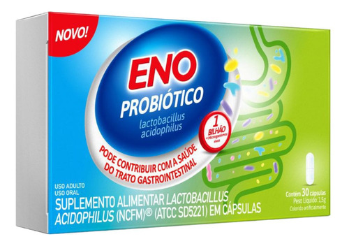 Suplemento Alimentar Eno Probiótico 30 Cápsulas Sabor Sem Sabor