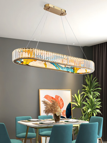 Lampara Colgante Candil Oval 30cm 100w Color Blanco