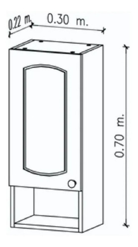 Imagen 2 de 7 de Alacena Baño Laqueada 8822 Amube 30x70 Cm Estante Inferior P