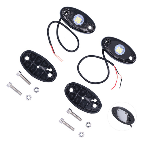 Par De Faros Trail Rig Rock, Color Blanco, 9 Led, Chasis Ip6