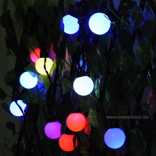 Imagen 5 de 5 de Guirnalda De 20 Focos Led Grandes Incluidos Rgb De 5 Metros