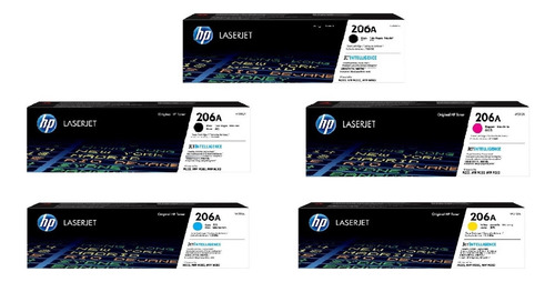 Kit Cartuchos De Toner Hp 206a Amarillo Cian Magenta Y 2 Neg