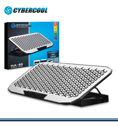 Cooler Para Laptop ( Aluminio ) Cybercool Ha-80 Led Azul
