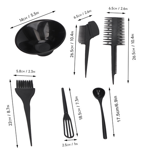 Kit De Brochas Para Colorear El Cabello, 6 Piezas, Tinte Pro