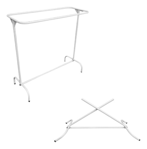 Arara De Chão Para Roupas / Cabideiro Duplo Oval - Branco Branco (Usado)