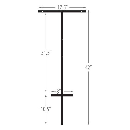 2 Letrero T Para Barra Estaca 42  Metal Resistente In