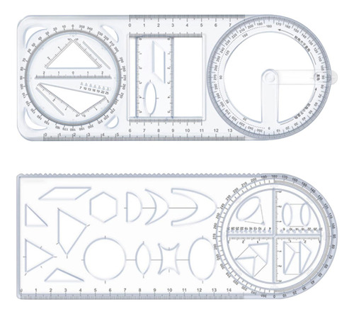 2 × Herramienta De Dibujo De Regla Multifuncional Para