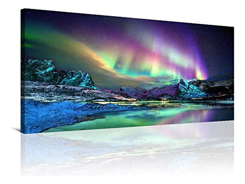 Lienzo Decorativo De Aurora Borealis Para Pared, Impresiones