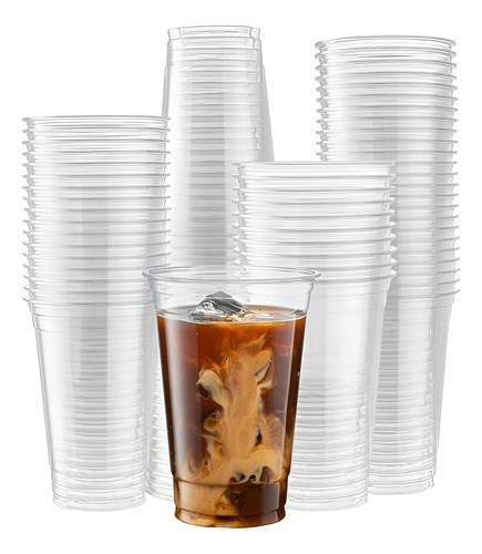 50 Vaso Plastico Desechable Vasos Transparentes 16oz 500ml