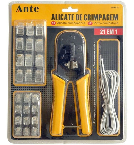 Crimpeadora Alicate / Pela/ Corta Cable 21 En 1