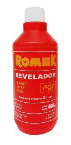 Imagen 1 de 2 de Revelador Romek Pq7 P/ Negativos Byn P/ Hacer 2 Lts (5953)
