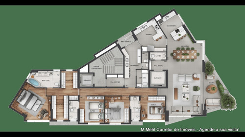 Imagem 18 de 30 de Apartamento Com 3 Dormitórios À Venda Com 379.99m² Por R$ 2.300.000,00 No Bairro Cabral - Curitiba / Pr - M2ca-arbo