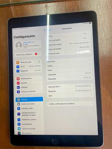 Ipad 9 Wifi 64gb Gris Gris (Usado)