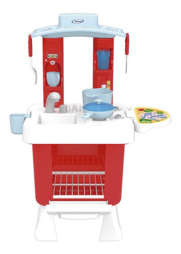 Cozinha Mini Chef Fantástica Xalingo Ref.04476 Cor Vermelho, branco e cinza