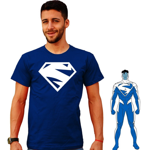 Remera De Comics -  Superman Electrico Red / Blue