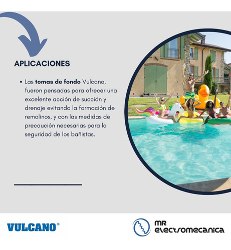 Imagen 3 de 10 de Toma Fondo 4 Retornos 1 Virola Vulcano Pileta Hormigón Pegar