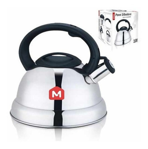Pava Silbadora De Acero Inoxidable 3 Litros Mango Ergonomico